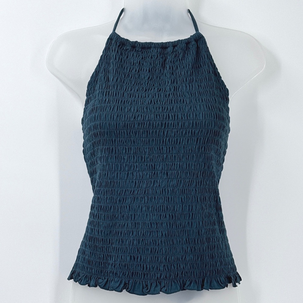 Old Navy Smocked Halter Top Womens sz XL Cotton cottagecore festival Boho